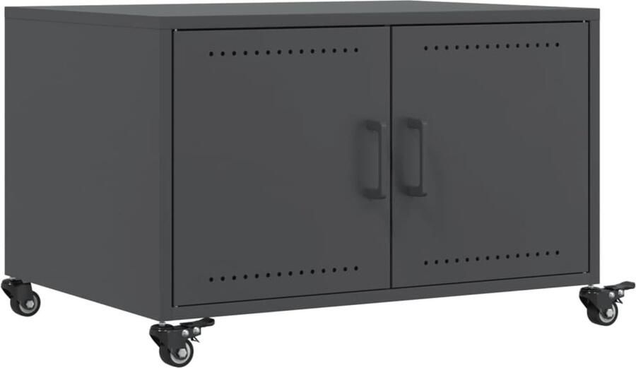 VidaXL Salontafel 68x50x43 5 cm staal antracietkleurig