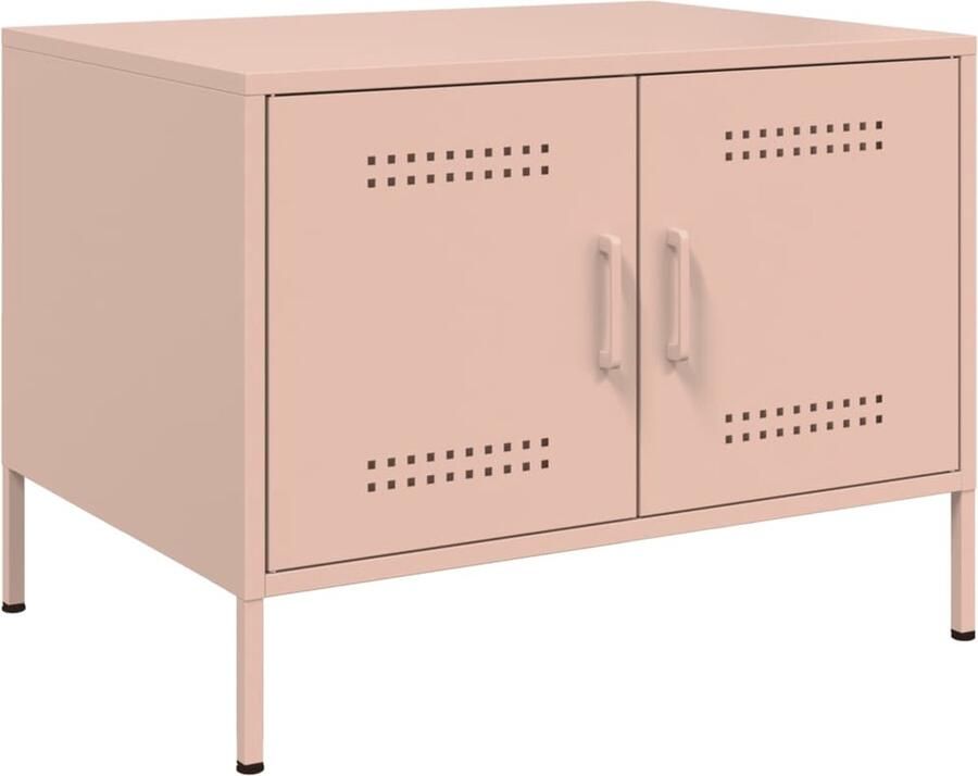 VidaXL Salontafel 68x50x50 5 cm staal roze