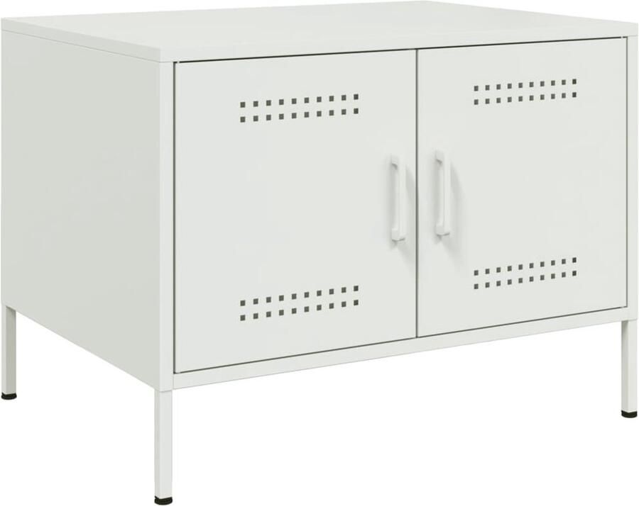 VidaXL Salontafel 68x50x50 5 cm staal wit