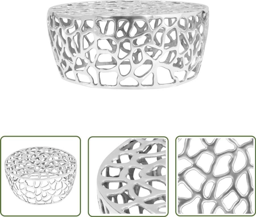 VidaXL Salontafel 70x30 cm Gegoten Aluminium Zilver Salontafel Aluminum Tafellaar Zilveren Salontafel Ronde Salontafel Living Room Furniture