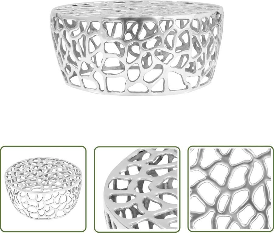 The Living Store Salontafel Gegoten aluminium Zilver 70 x 30 cm Hol ontwerp Salontafel Aluminum Tafels Zilveren Salontafel Ronde Salontafel Living Room Furniture