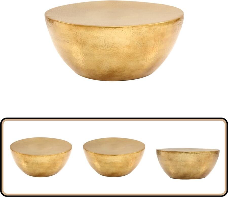 VidaXL Salontafel 70x30 cm Gehamerd Aluminium Salontafel Messing Tafellaar Aluminum Tafel Industriële Salontafel Kleine Salontafel