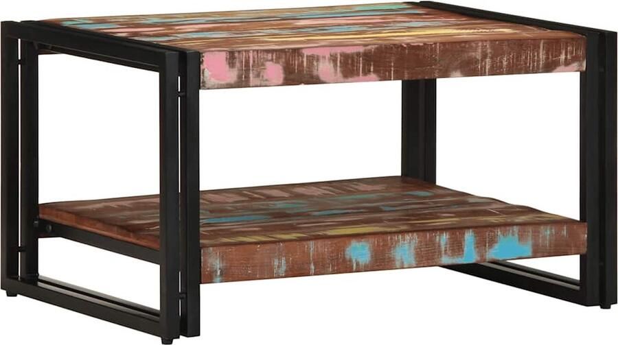 VidaXL Salontafel 70x50x38 cm massief gerecycled hout meerkleurig