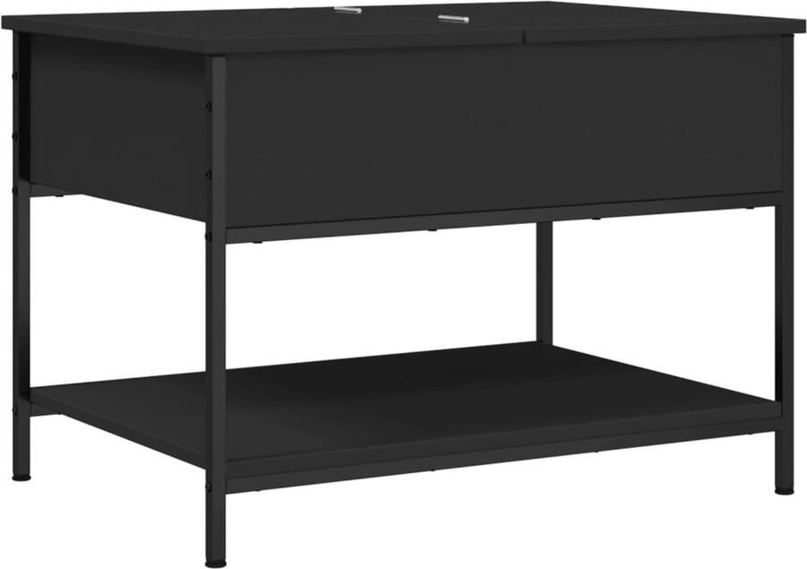 VidaXL Salontafel 70x50x50 cm Hout en Metaal Zwart Salontafel Salontafels Bijzettafel Banktafel