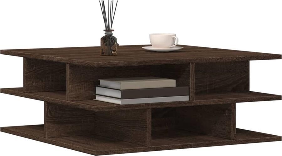 VidaXL -Salontafel-70x70x29-cm-bewerkt-hout-bruin-eikenkleur - Foto 4