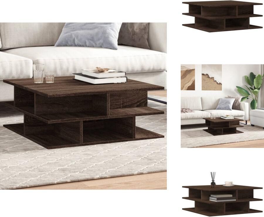 VidaXL -Salontafel-70x70x29-cm-bewerkt-hout-bruin-eikenkleur - Foto 3