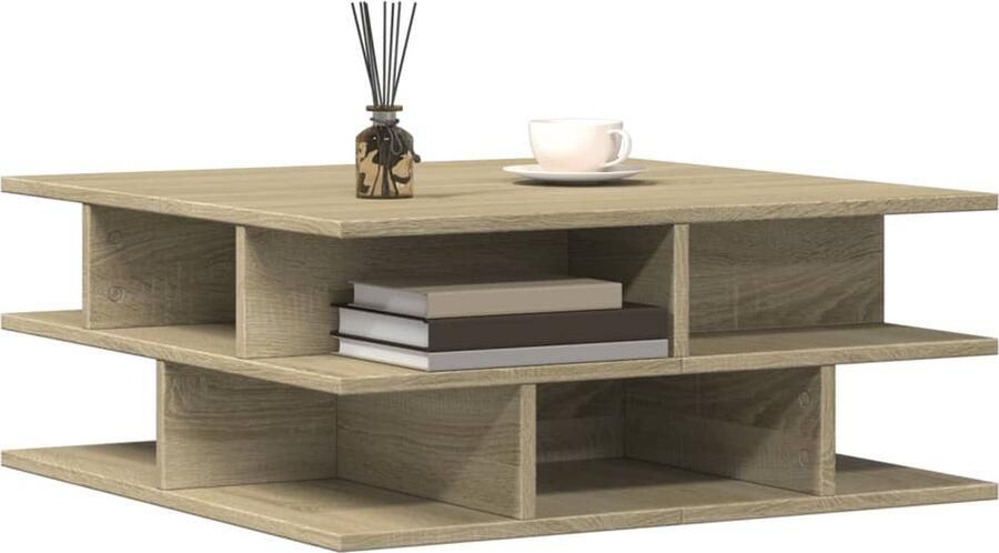 VidaXL -Salontafel-70x70x29-cm-bewerkt-hout-sonoma-eikenkleurig - Foto 2