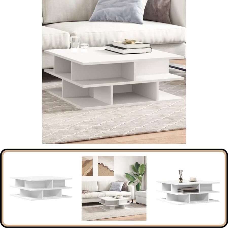 VidaXL Salontafel 70x70x29 cm Wit Bewerkt Hout Salontafel Wit Meubilair Houten Salontafel Koffietafel Tv Tafellaar Living Room Furniture Salontafeltje Stoere Salontafel Elegante Salontafel Kleine Salontafel Ronde Salontafel