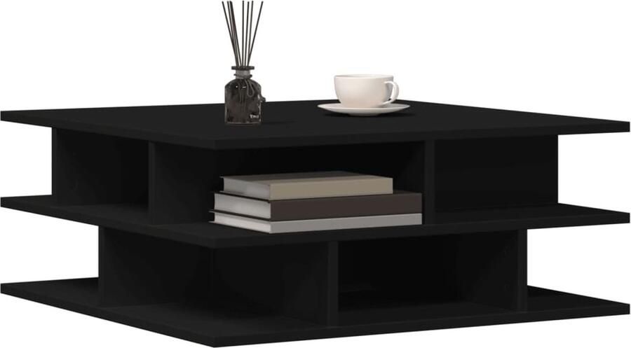 VidaXL -Salontafel-70x70x29-cm-bewerkt-hout-zwart - Foto 2