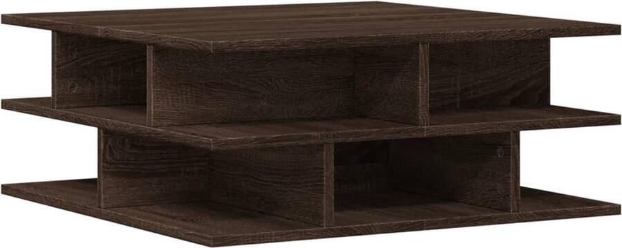 VidaXL Salontafel 70x70x29 cm Bruin Eiken Salontafel Bijzettafel Houten Meubilair Bruine Meubels Eikenhout Livingroom Furniture Coffee Table - Foto 2