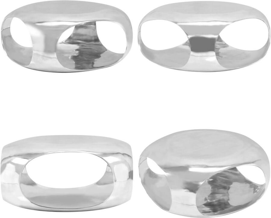 VidaXL Salontafel 70x70x32 cm gegoten aluminium zilverkleurig Salontafel Salontafels Bijzettafeltje Bijzettafeltjes