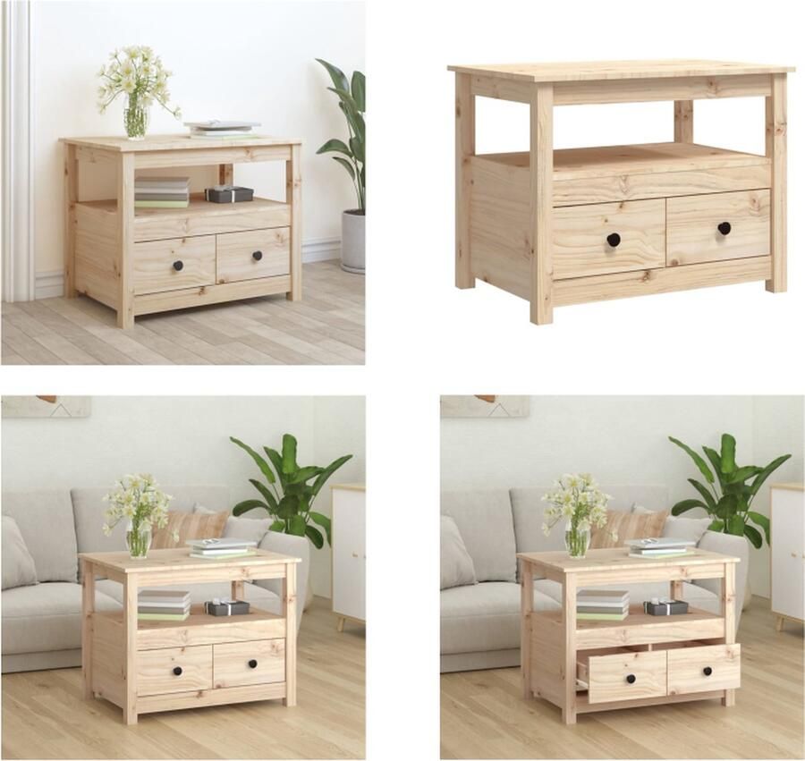 VidaXL Salontafel 71x49x55 cm massief grenenhout Salontafel Salontafels Tafel Bijzettafel