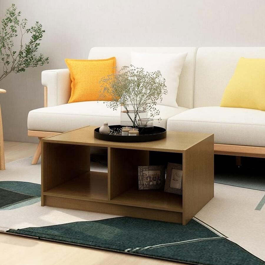 VidaXL Salontafel 75x50x33 5 cm Grenenhout Honingbruin Salontafel Houten Tafel Grenenhouten Tafel Salontafeltje Livingroom Furniture Coffeetable - Foto 2