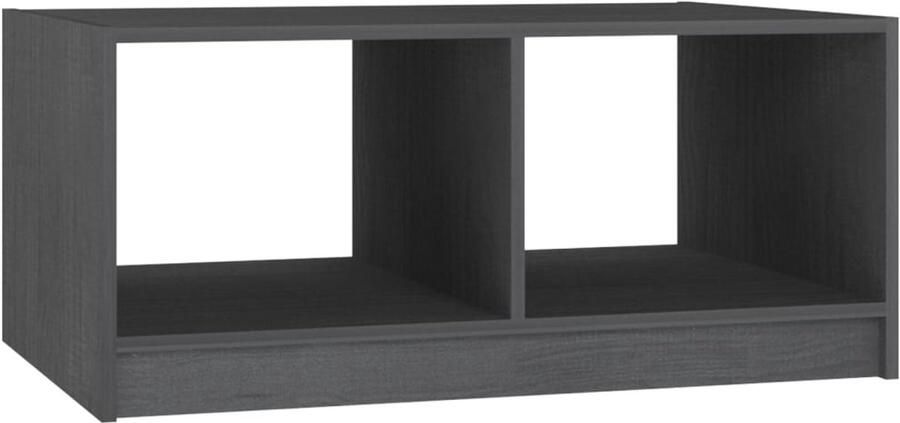 VidaXL Salontafel 75x50x33 5 cm Massief Grenenhout Grijs Salontafel Massief Hout Grijze Salontafel Met Opbergvak Living Room Furniture Koffietafel Bijzettafel Meubilair - Foto 2