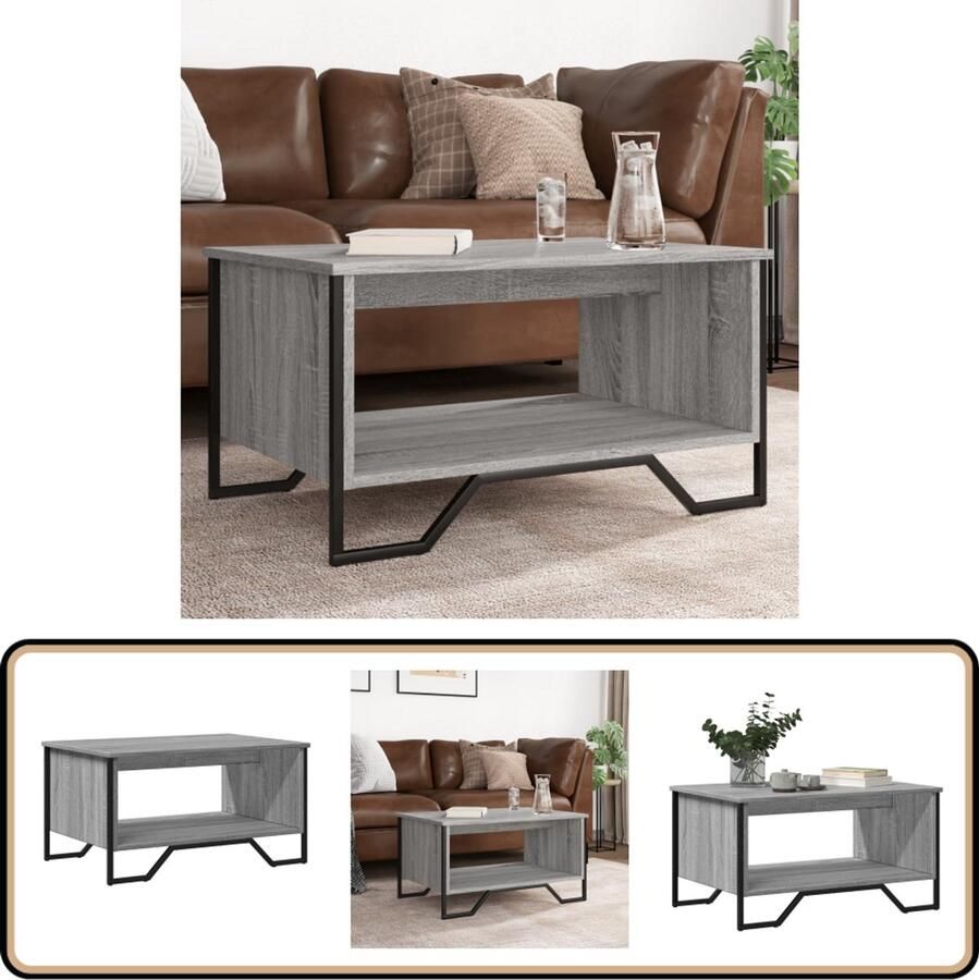 VidaXL Salontafel Grijs Sonoma Eiken 75x51x40 cm Salontafel Scandinavisch Houten Salontafel Grijze Salontafel Met Lade Tv Tafeltje Bijzettafel Living Room Furniture Interieurbouw Home Deco