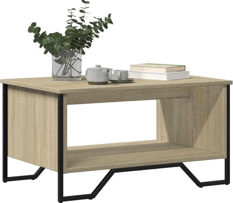 VidaXL Salontafel 75x51x40 cm bewerkt hout sonoma eikenkleurig - Foto 2