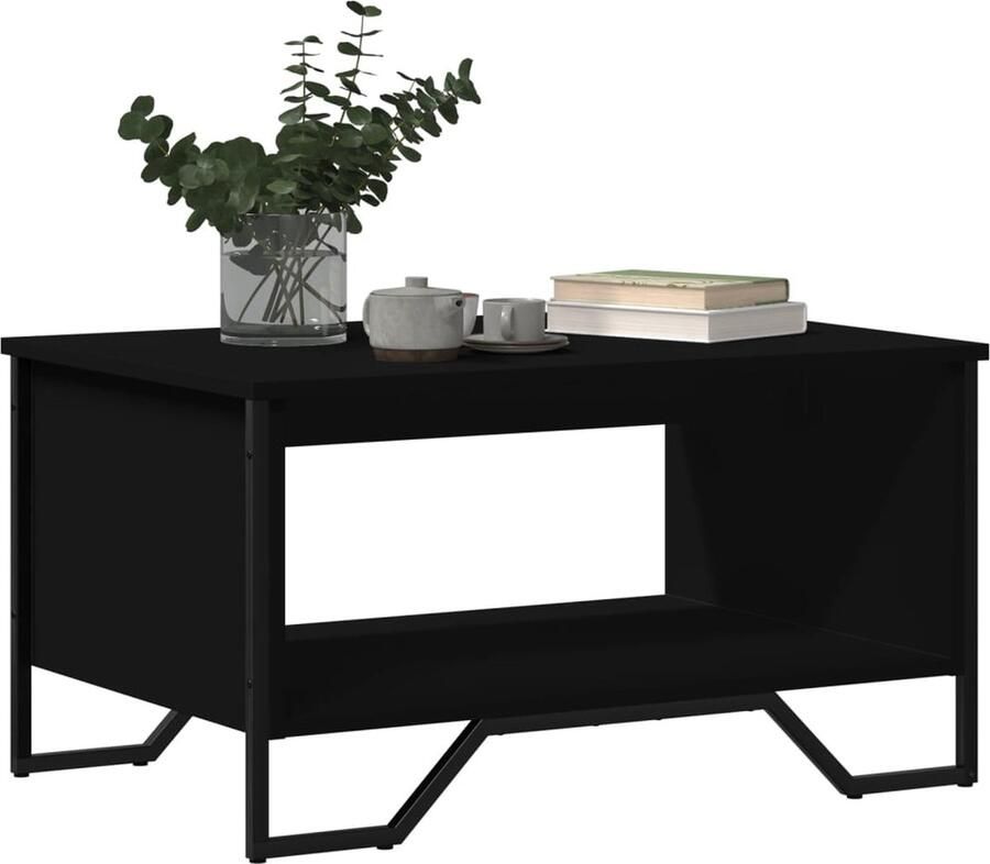 VidaXL Salontafel 75x51x40 cm bewerkt hout zwart - Foto 2