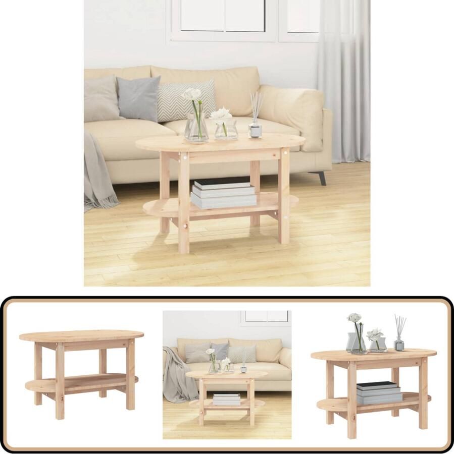 VidaXL Salontafel 80x45x45 cm massief grenenhout Salontafel Houten Salontafel Klassieke Salontafel Grenenhouten Salontafel Vintage Salontafel Living Room Furniture Meubilair