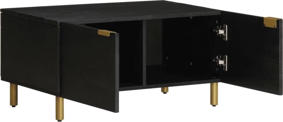VidaXL Salontafel 80x50x40 cm Zwart Hout en Messing Salontafel Salontafels Tafel Bijzettafel