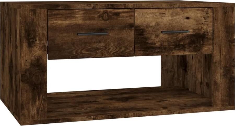 VidaXL Salontafel 80x50x40 cm Gerookt Eiken Salontafel Houten Salontafel Bruine Salontafel Kleine Salontafel Stoere Salontafel Design Salontafel Multifunctionele Salontafel Met Lade