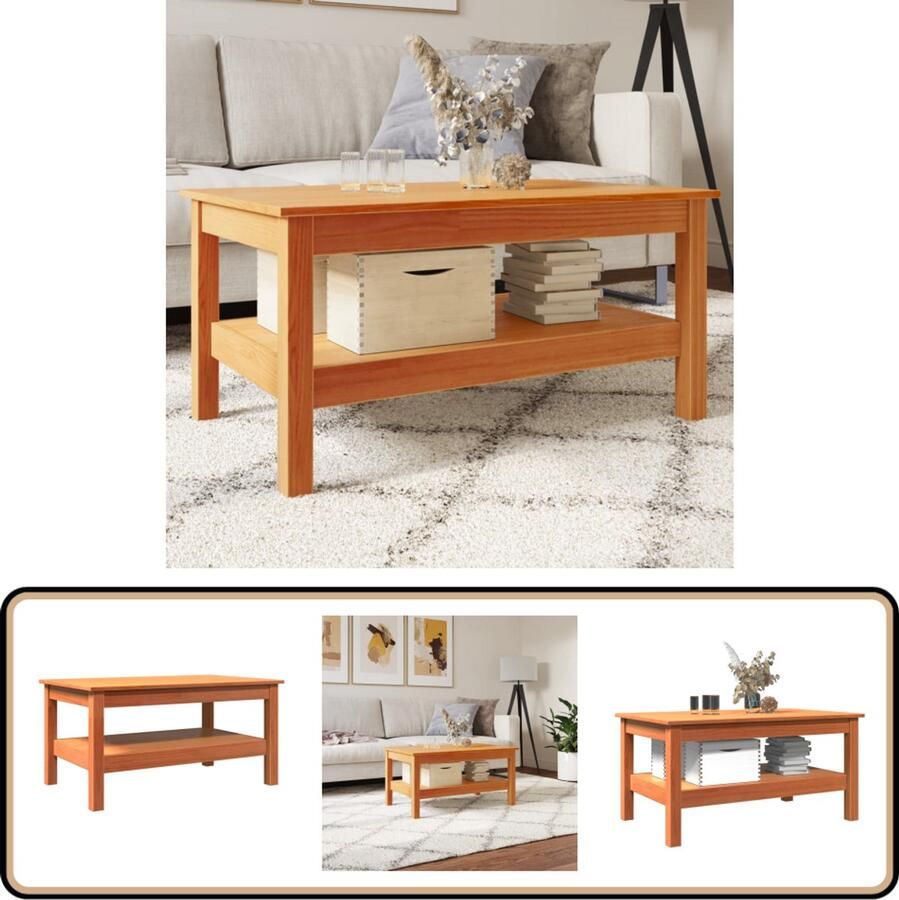 VidaXL -Salontafel-80x50x40-cm-massief-grenenhout-wasbruin