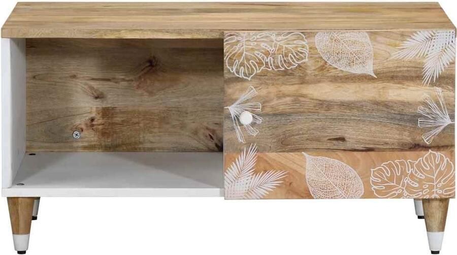 VidaXL Salontafel 80x50x40 cm Mangohout Salontafel Mango Wood Houten Salontafel Bijzettafel Tv Tafeltje