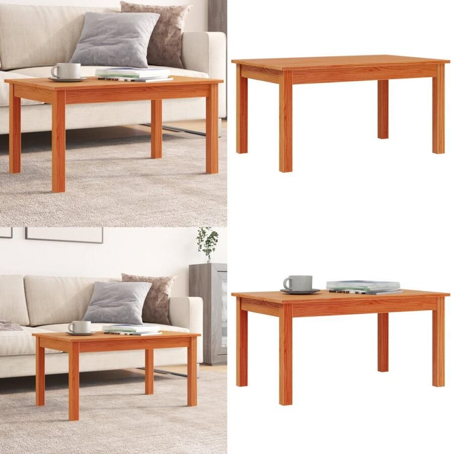 VidaXL Salontafel 80x50x40 cm massief grenenhout wasbruin Salontafel Salontafels Tafel Bijzettafel