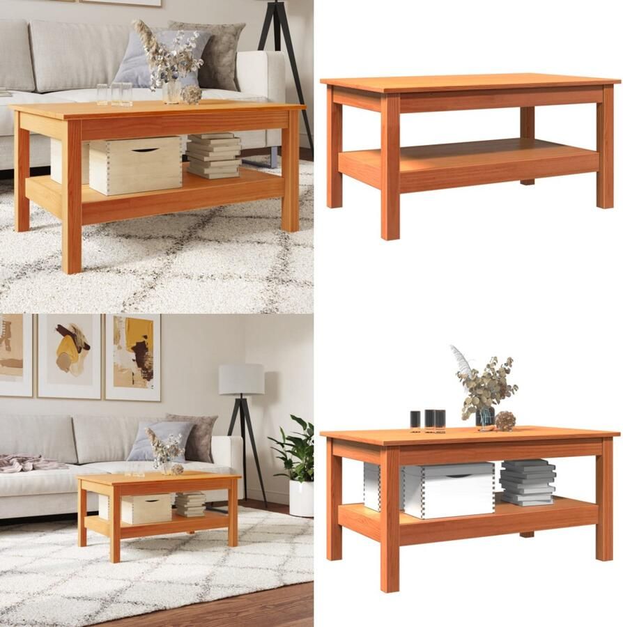 VidaXL Salontafel 80x50x40 cm massief grenenhout wasbruin Salontafel Salontafels Tafel Bijzettafel