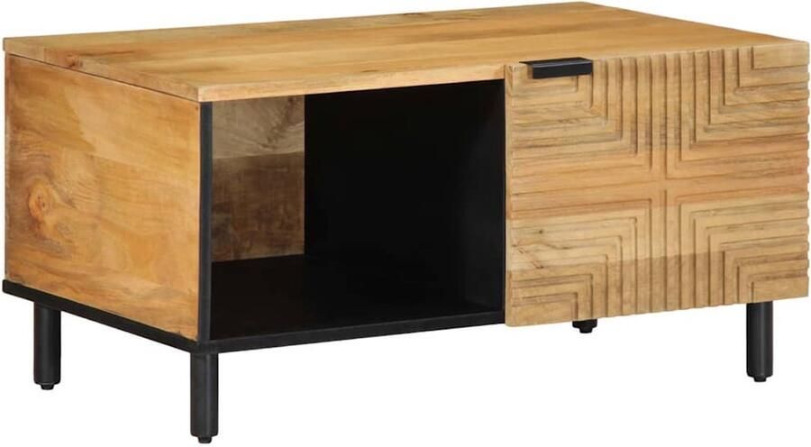 FIONERA Salontafel 80x50x40 cm massief mangohout bruin