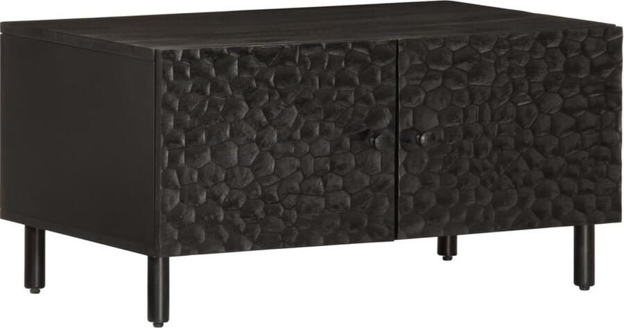 VidaXL -Salontafel-80x50x40-cm-massief-mangohout-zwart - Foto 3