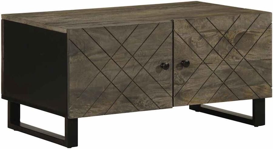 VidaXL Salontafel 80x50x40 cm massief mangohout zwart