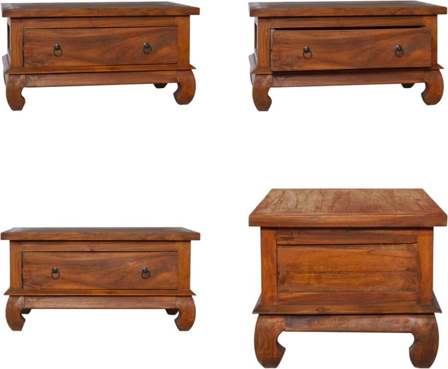 VidaXL Salontafel 80x50x40 cm massief teakhout Salontafel Salontafels Koffietafel Koffietafels