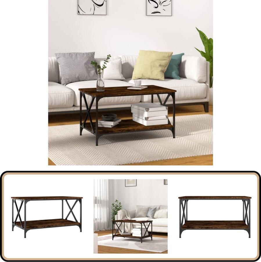 VidaXL Salontafel 80x50x45 cm Gerookt Eiken Salontafel Klassieke Salontafel Houten Salontafel Bruine Salontafel Lage Tafel Koffietafel Tv Tafeltje Living Room Furniture Interieurdecoratie Meubilair