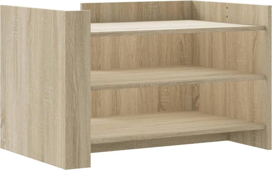 The Living Store Salontafel 80x50x50 cm bewerkt hout sonoma eikenkleurig Salontafel Houten Salontafel Eikenhouten Salontafel Tv Tafeltje Bijzettafel
