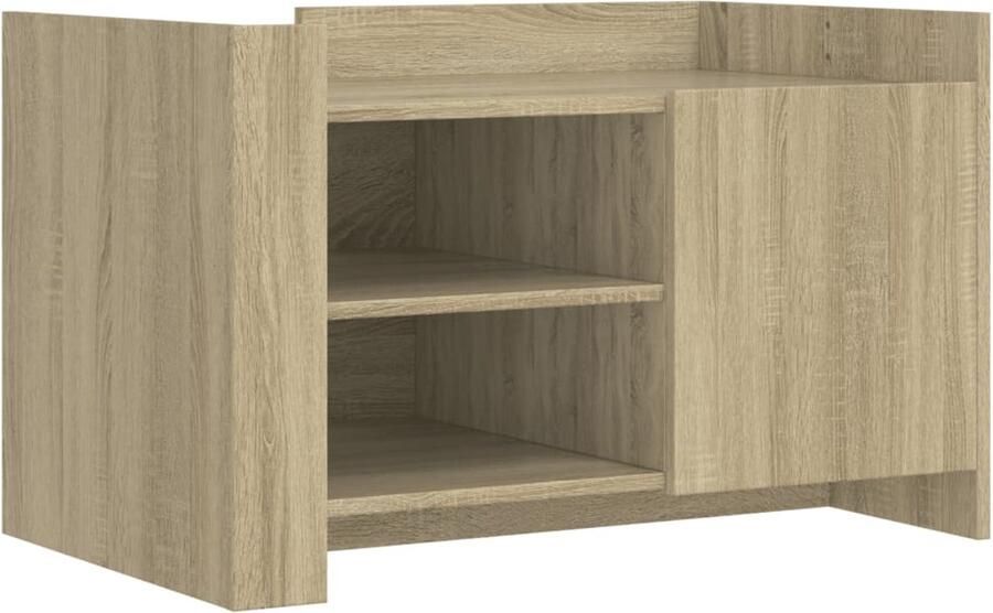 VidaXL Salontafel 80x50x50 cm bewerkt hout sonoma eikenkleurig Salontafel Salontafels Bijzettafel Banktafel