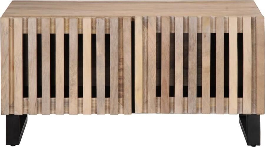 VidaXL Salontafel 80x51x40 cm massief mangohout wit Salontafel Houten Salontafel Mangohouten Salontafel Witte Salontafel Met Opbergruimte