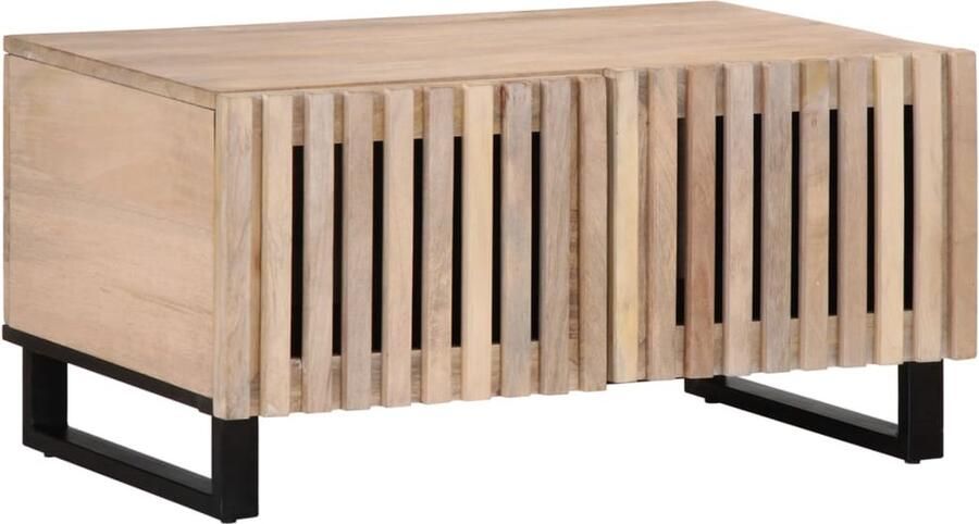 VidaXL Salontafel 80x51x40 cm massief mangohout wit
