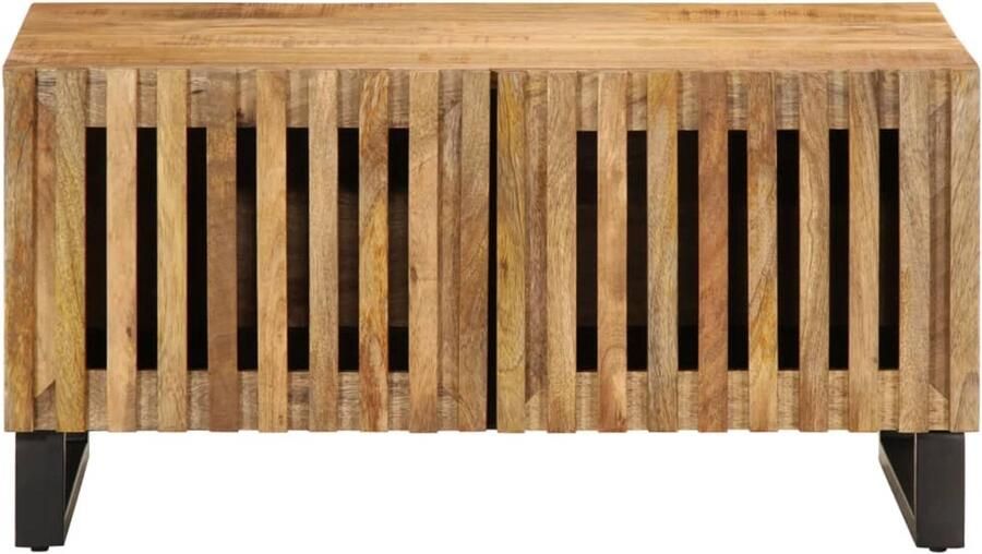 VidaXL Salontafel 80x51x40 cm massief ruw mangohout Salontafel Houten Salontafel Mango Hout Salontafel Bruine Salontafel Vintage Salontafel