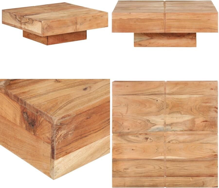 VidaXL Salontafel 80x80x28 cm massief acaciahout Salontafel Salontafels Tafel Tafels
