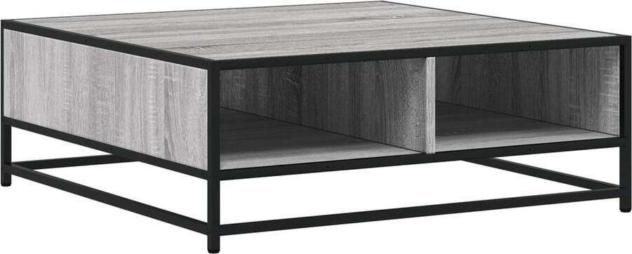 VidaXL Salontafel 80x80x30 cm Hout en Metaal Grijs Salontafel Houten Salontafel Metalen Salontafel Tv Tafel Bijzettafel