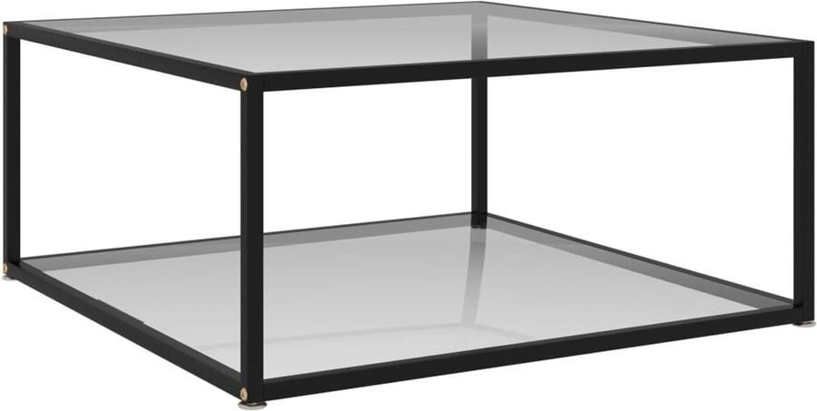 VidaXL Salontafel 80x80x35 cm gehard glas transparant Banktafel Banktafels Bijzettafel Bijzettafels - Foto 2