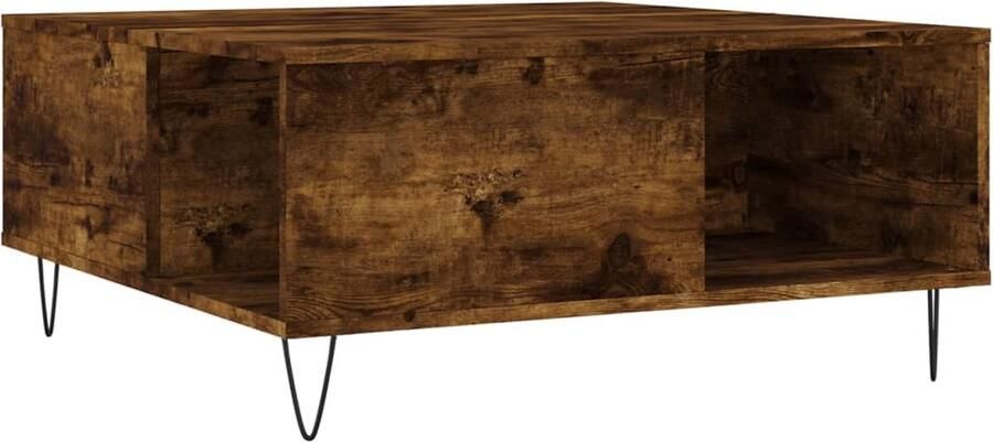 VidaXL -Salontafel-80x80x36 5-cm-bewerkt-hout-gerookt-eikenkleurig - Foto 4