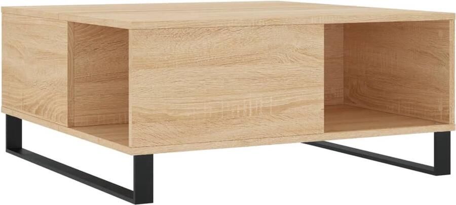 VidaXL -Salontafel-80x80x36-5-cm-bewerkt-hout-sonoma-eikenkleurig Salontafel Salontafels Bijzettafel Banktafel - Foto 2