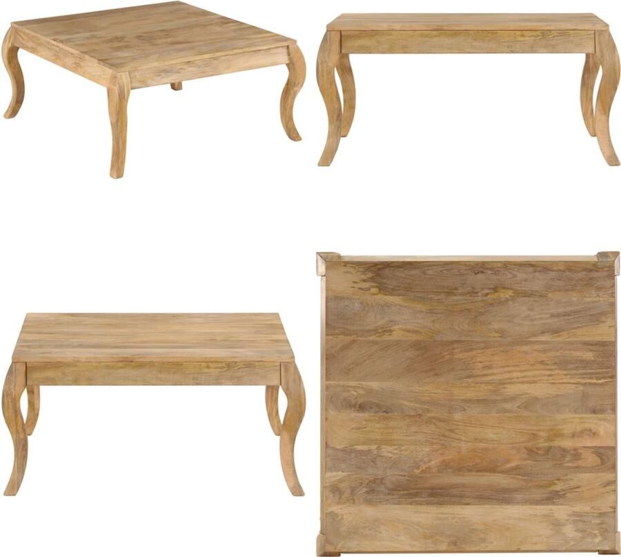 VidaXL Salontafel 80x80x40 cm massief mangohout Salontafel Salontafels Houten Salontafel Houten Salontafels