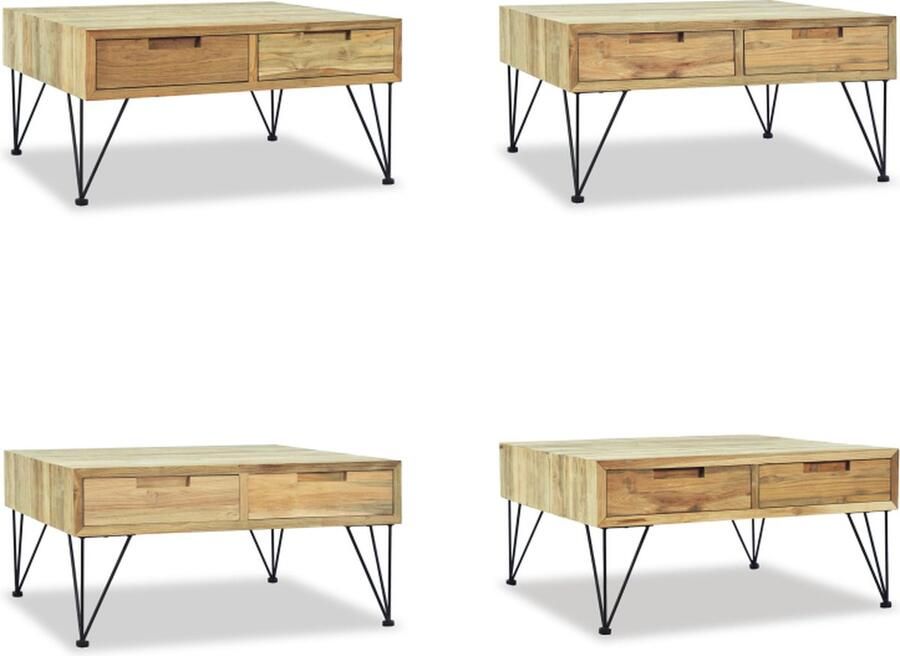 VidaXL Salontafel 80x80x40 cm massief teakhout Salontafel Salontafels Koffietafel Koffietafels