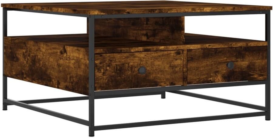 VidaXL -Salontafel-80x80x45-cm-bewerkt-hout-gerookt-eikenkleurig - Foto 2