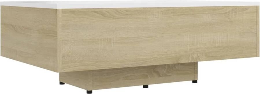 VidaXL Salontafel 85x55x31 cm Wit & Sonoma Eik Salontafel Banktafel Houten Salontafel Witte Salontafel Wit Sonomaeiken Salontafel Koffietafel Tv Tafel Living Room Furniture Meubelen Home Deco Interieurdecoratie
