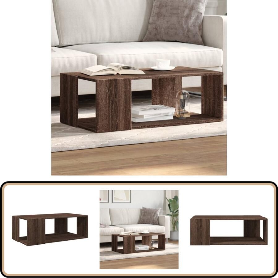 VidaXL Salontafel Bruin Eiken 89 5x48x30 cm Salontafel Salontafels Bijzettafel Woonkamertafel - Foto 2