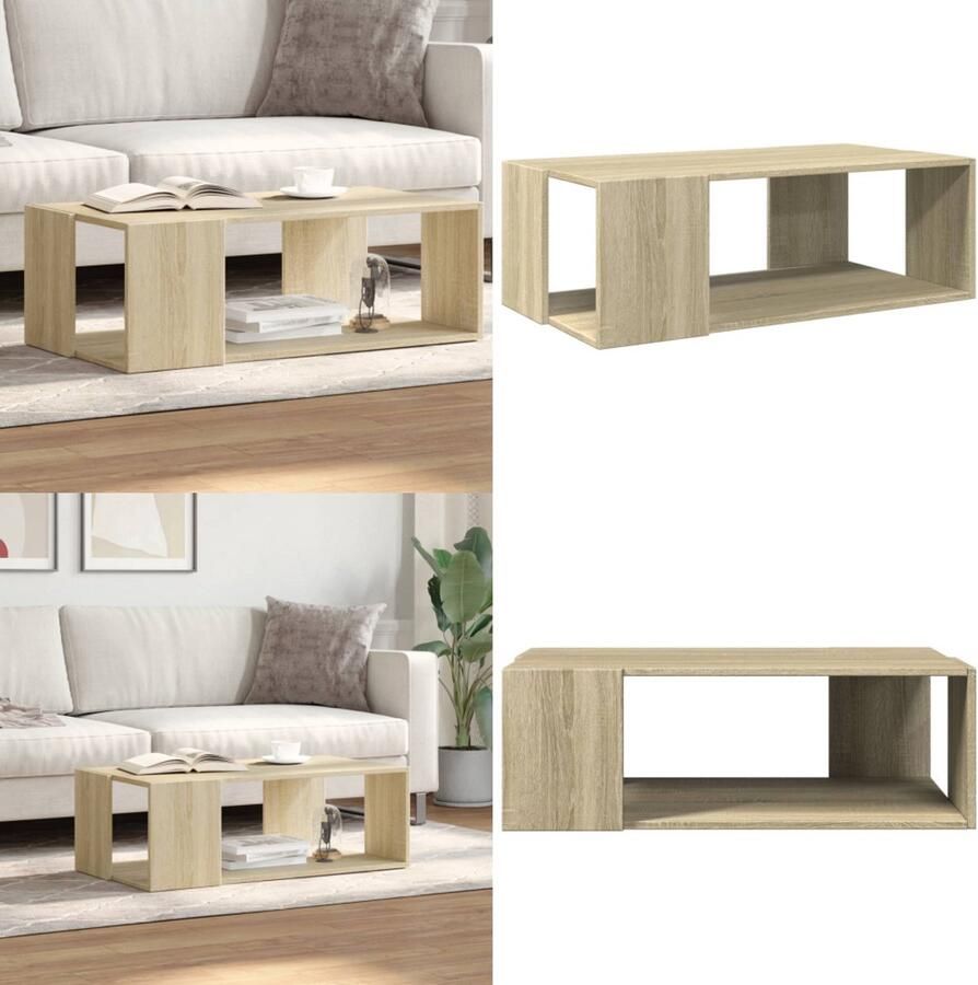 VidaXL Salontafel 89 5x48x30 cm bewerkt hout sonoma eikenkleurig