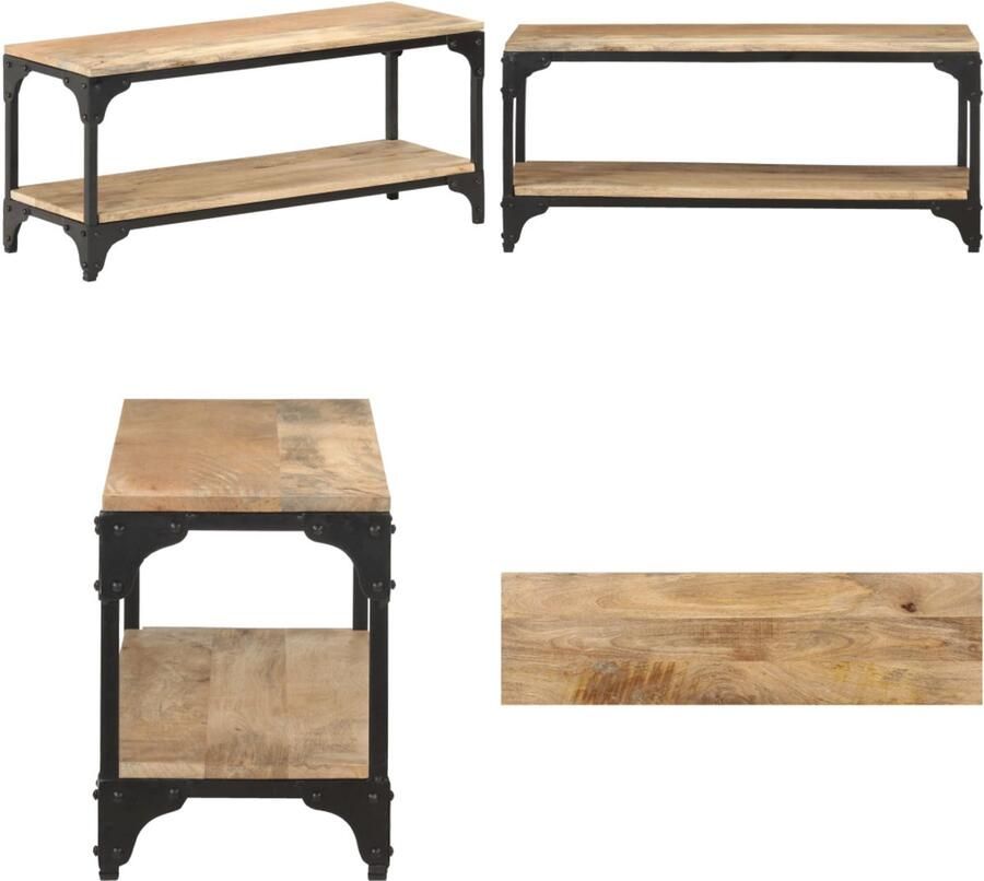 VidaXL Salontafel 90x30x40 cm massief mangohout Salontafel Salontafels Houten Salontafel Houten Salontafels